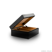 Load image into Gallery viewer, Medium Carbon Fiber Humidor half open
